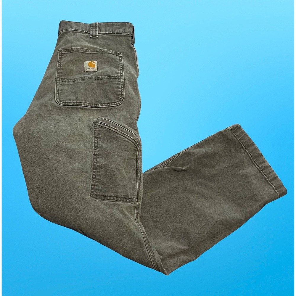 Carhartt B11 Men's Gray Canvas Cotton Work Pants Relaxed Fit 32x30